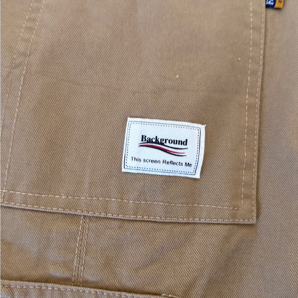 Background KANG POWER Men’s khaki overalls retro casual jumpsuit